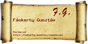 Fáskerty Gusztáv névjegykártya