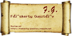 Fáskerty Gusztáv névjegykártya