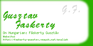 gusztav faskerty business card